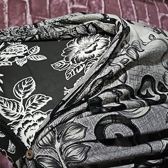 Cruise Wear OS Gray Black Fringe Draping Cover w Metallic Thread and Cutouts - Picture 4 of 11